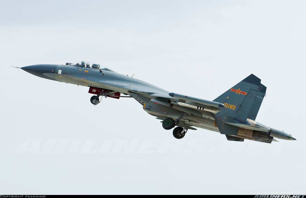 Chinese Shenyang J-11 that was reverse engineered from the Russian Su-27 "Flanker" multirole fighter; Source: Airliners.net