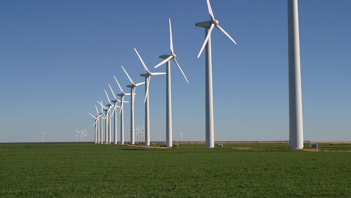 Wind turbine farm in Texas (Wikicommons, Leaflet)