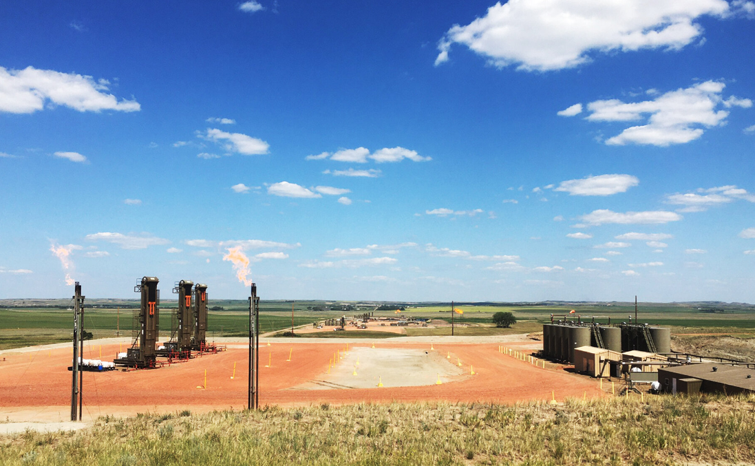 Multiple flares observed in operation in the Bakken Formation in the Williston Basin in North Dakota, 2021. Source: Alan Gorchov Negron, University of Michigan and Yulia Chen of Stanford University