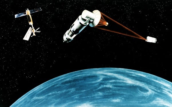 Space Laser Satellite Defense System Concept 