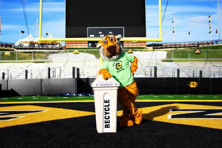 Researchers at the University of Missouri recently published a study analyzing waste and recyclables and found that sporting venues can achieve or exceed the standards for zero-waste by offering better recycling receptacles and better sorting options for waste. Source: MU Athletics