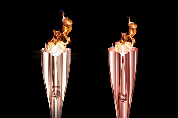 The Olympic (left) and Paralympic (right) torches. Source: Tokyo 2020