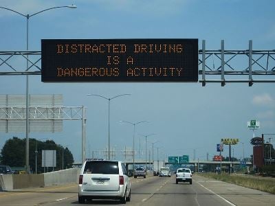 Drivers spend more time distracted on local roads than on highways. Credit:  WIkipedia