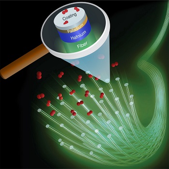 Operating temperature limitations can be solved by placing a thin layer of hafnium on top of an optical fiber and heating it with a warm-up LED. (Source:  Delft University of Technology)