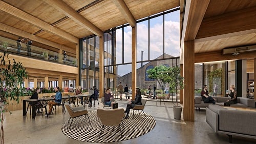Artist's concept of the Pier 70 building interior. Source: Hacker Architects