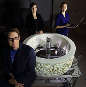 Sandia National Laboratories researchers (left to right) Peter Marleau, Patricia Schuster, and Rebecca Krentz-Wee developed a new method for verifying warhead attributes. (Photo by Dino Vournas)