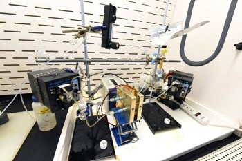 The electrolysis setup that could allow efficient production of syngas from captured carbon. Source: Idaho National Laboratory