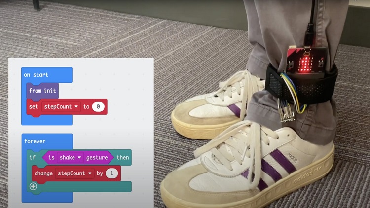 The platform can be used to build a solar-powered step counter. Source: Josiah Hester/Northwestern University