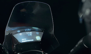 Samsung has fitted the smart windshield to Yamaha's Tricity motorcycle. Image credit: Yamaha.
