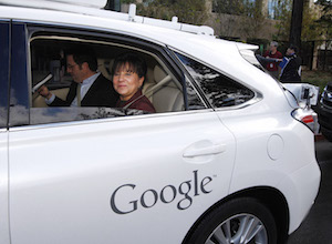 Department of Commerce Secretary Penny Pritzker rides in an autonomous vehicle. Image credit: DOC.