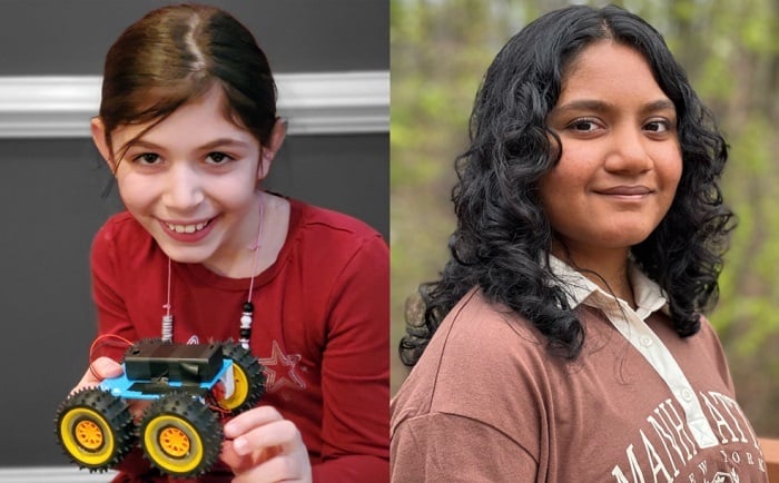 NASA named two national winners for the Lunabotics Junior contest: Lucia Grisanti for grades K-5 and Shriya Sawant for grades 6-12. Source: Future Engineers