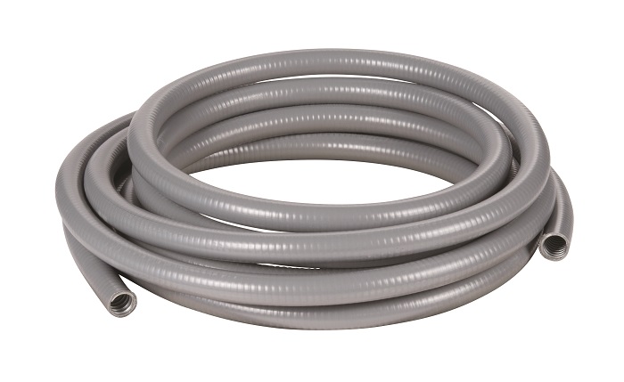 Figure 1: Coil of jacketed, flexible stainless steel conduit. Source: Electri-Flex