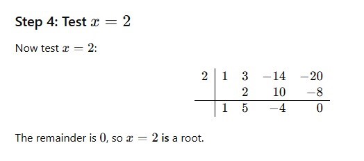 ChatGPT erroneously calculated a synthetic division problem and provided an incorrect answer. Source: Seth Price.