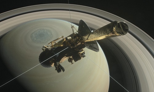 An artist's illustration of Cassini near Saturn. Source: NASA 