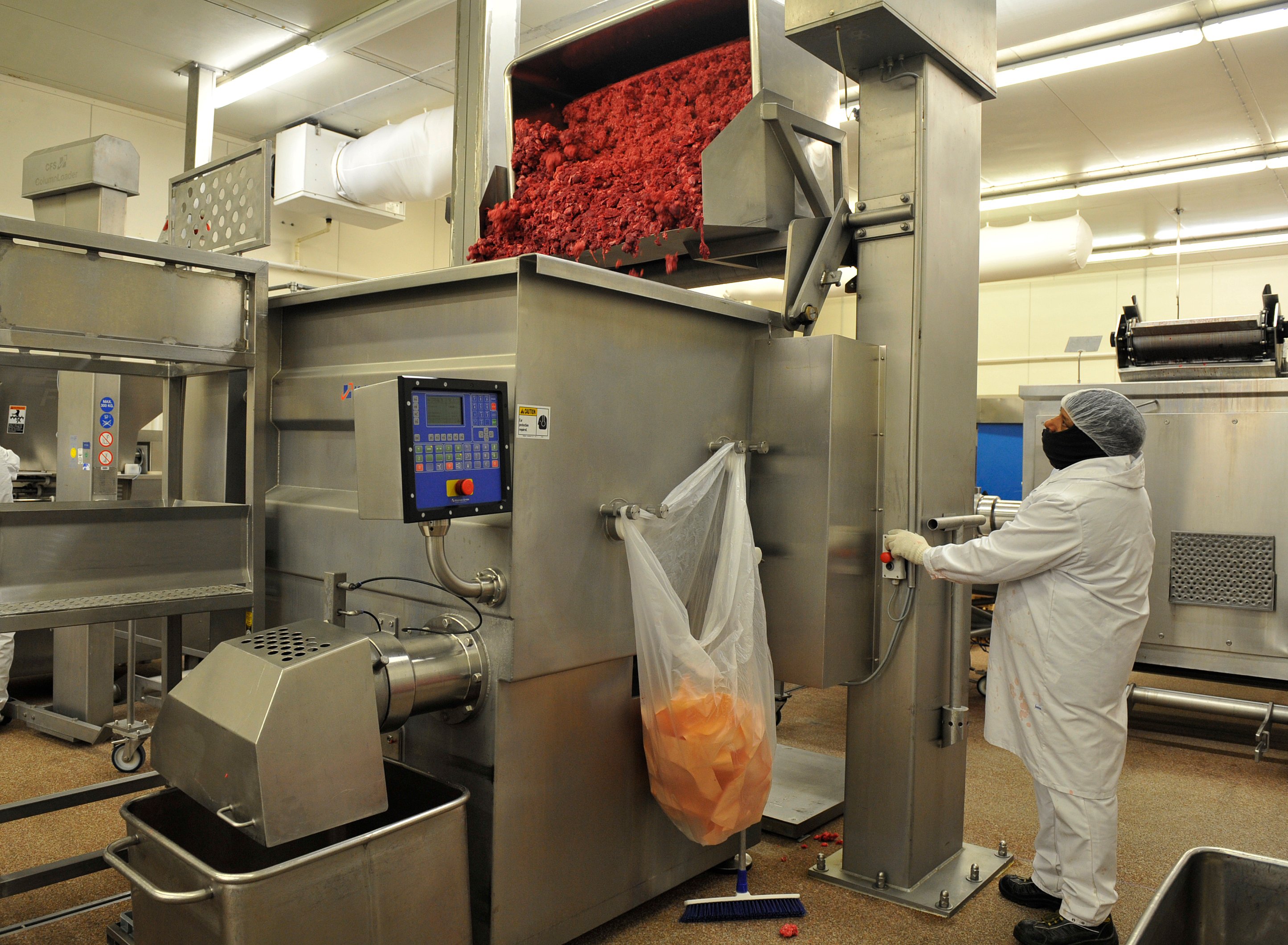Meat grinder at Ramstein Central Meat Processing Plant. Source: Ramstein Air 