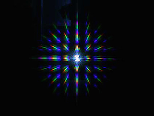 The holograms can generate diffractive images containing characters or logos as required. Image credit: Heriot-Watt University.
