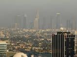 Hazy air in Los Angeles.