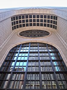 Soaring entrance to 550 Madison Avenue. 