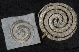 OSU researchers are developing embroidered antennas and circuits with 0.1 mm precision. Image credit: OSU/Jo McCulty.