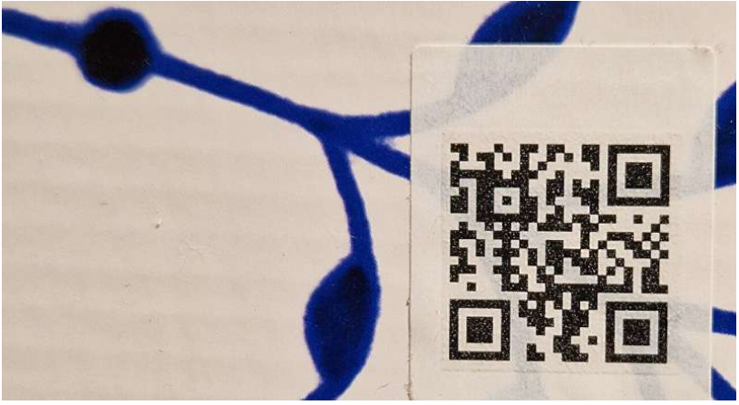The mark can be embedded in a tiny area in a QR code, which can then be scanned with a standard smartphone and serves as legally recognized proof of authenticity. Source: University of Copenhagen