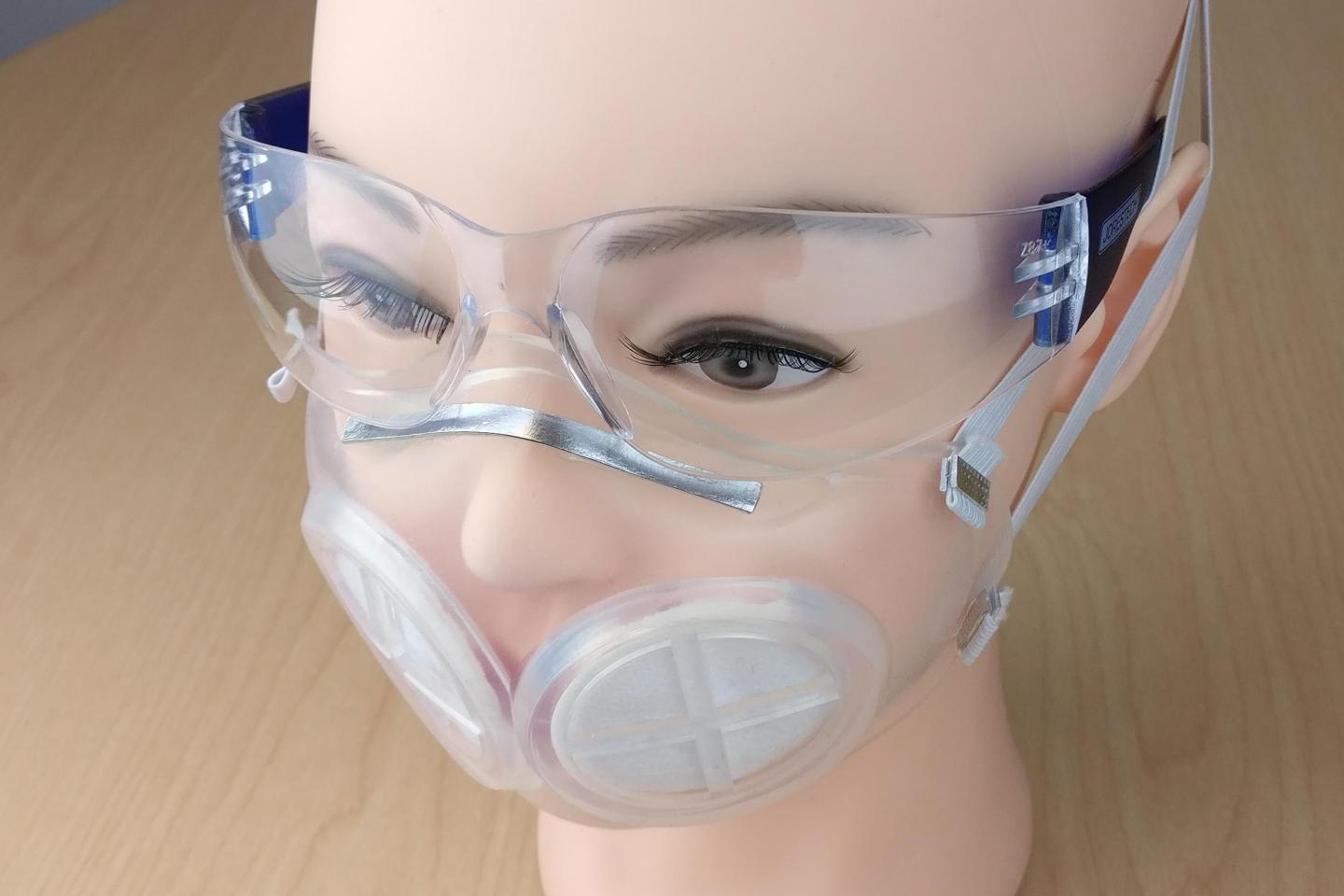 The masks are based on the shape of the 3M 1860 style of N95 masks, the type normally used at Brigham and Women's Hospital. Most of the mask is made of silicone rubber, and there is also space for one or two N95 filters. Source: MIT/Brigham and Women's Hospital
