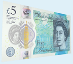 New polymer &pound;5 note. Image source: Bank of England