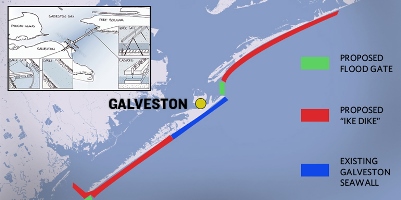 (Click to enlarge.) Proposed location of the "Ike Dike" to protect Galveston Bay. 
