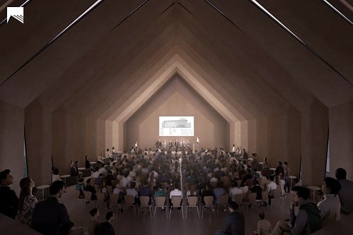 The Longhouse is a prototype that could be used for co-working, exhibitions, teaching and more. Source: MIT