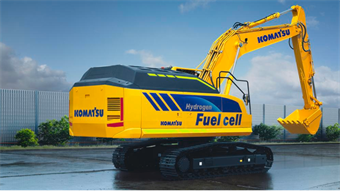 Hydraulic excavator concept machine features a hydrogen fuel cell