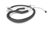 PolyJet 3-D printing can produce multi-material prototypes that combine both rigid and elastomeric materials. This works well for developing medical devices and components like stethoscopes. Image credit: Proto Labs