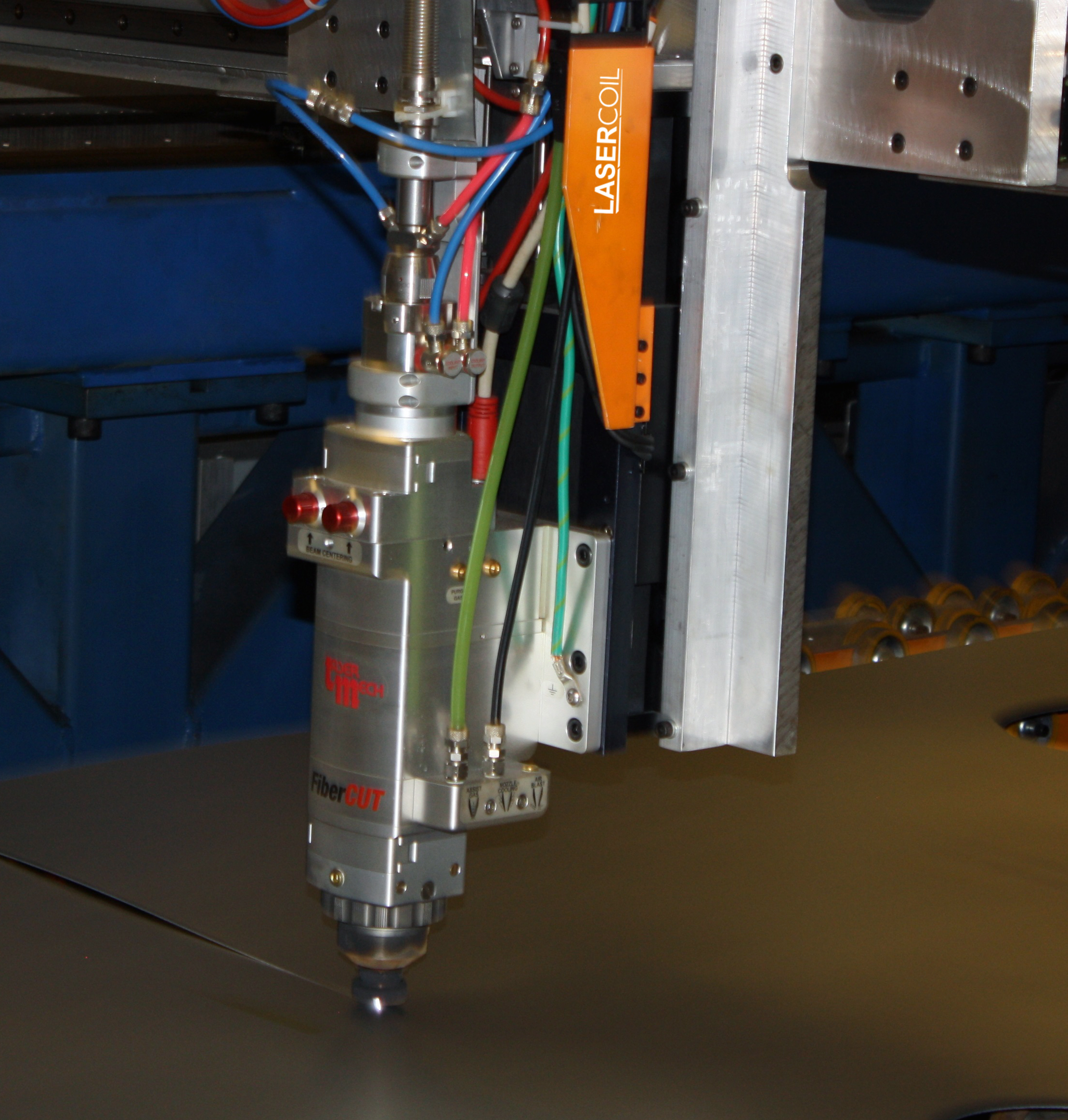 The laser cutting head. (Source: LaserCoil Technologies)