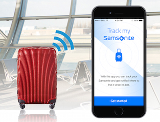The beacon will use Eddystone EID, an open privacy/security protocol developed by Google. Image credit: Samsonite.