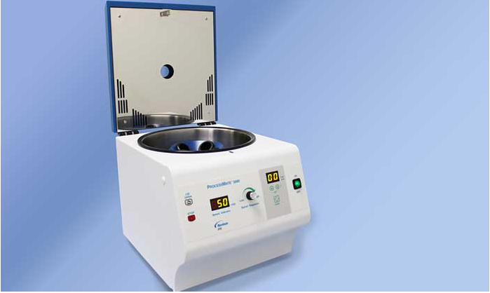 Figure 3: Using a centrifuge system like the ProcessMate 5000 Universal Centrifuge is a proven way to ensure no air pockets exist after thawing the epoxy used in this application. Source: Master Bond