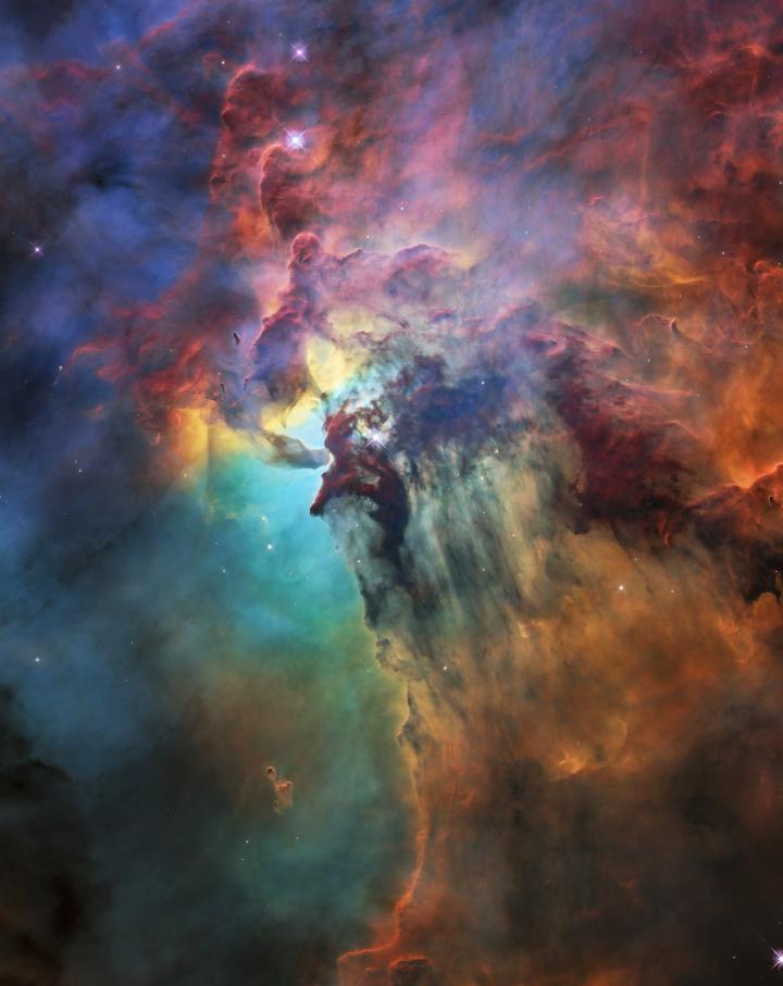 To celebrate its 28th anniversary in space the NASA/ESA Hubble Space Telescope took this amazing and colorful image of the Lagoon Nebula. Source: NASA, ESA, STScI