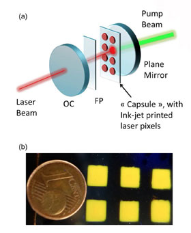 Lasing capsules, created with an inkjet printer. Image Credit: Sanaur, et al/JAP