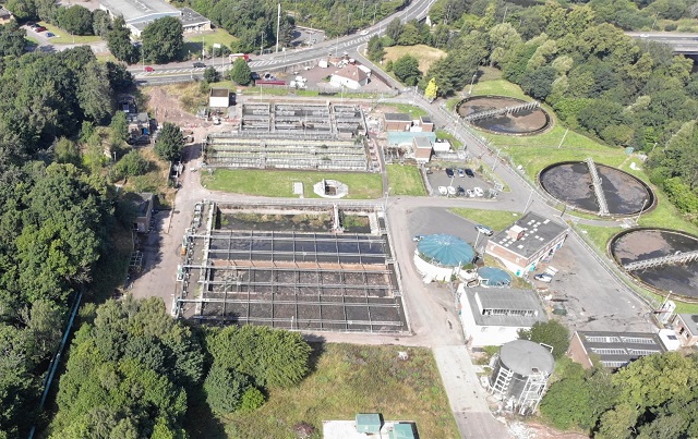 Aerial view of Hamilton Waste Water Treatment Works. Source: Groundworks Scotland