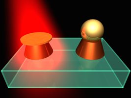 Scientists use selective laser exposure to create hybrid nanoantennas. Image source: ITMO University