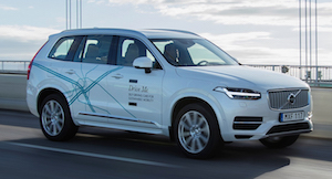 Volvo's test will use actual families driving autonomous cars on public roads. Image credit: Volvo.