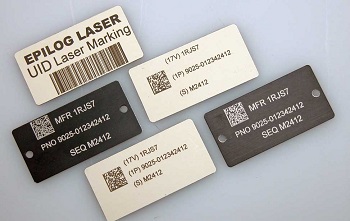 All types of barcodes, serial numbers and logos can be engraved with the laser. (Source: Epilog Laser)