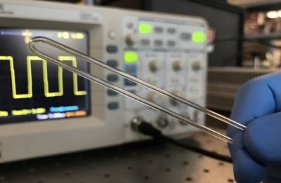 A glass tube sensor developed by engineers at the University of California, Riverside will allow scientists to weigh tiny biological samples in their native liquid environments. Image credit: University of California, Riverside
