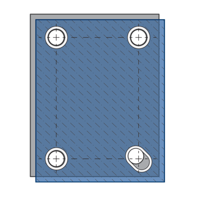 Figure 5: An Oval Compression Limiter placed diagonally in one corner accounts for misalignment. Source: SPIROL