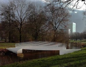 The bridge is intended to demonstrate the potential of biocomposites as a sustainable alternative to existing construction materials. Image credit: TU/e.