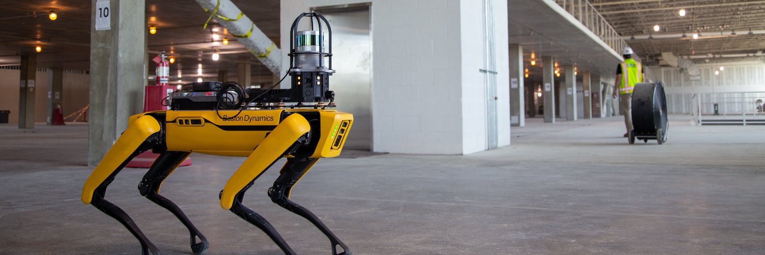 Spot robots are valuable in construction sites for mapping, inspection and safety applications. Source: Twitter/Boston Dynamics