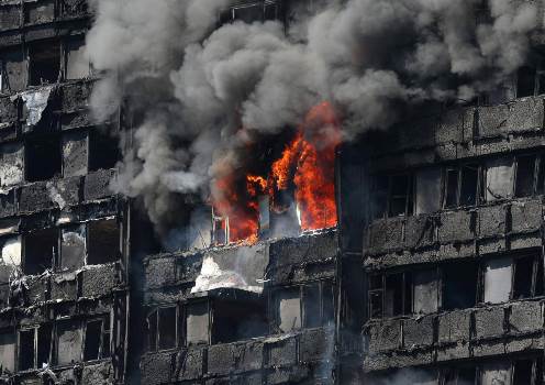 The insulation used was “combustible” and “provided a medium for fire spread up, across and within sections of the facade.” Credit: Evening Standard