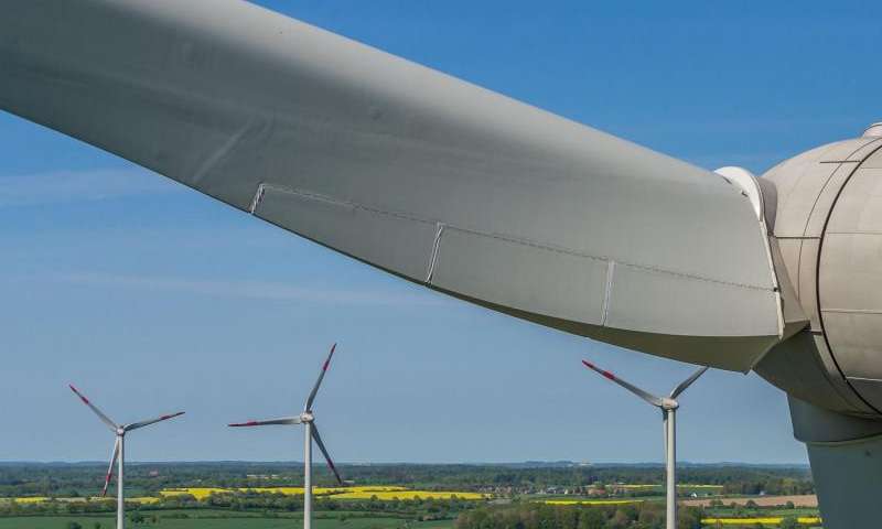 The innovative radar scanner from Fraunhofer IAF enables defects in the material composition of the wind turbine blades to be detected with significantly greater accuracy. This cuts production and operating costs. Image credit: Tim Siegert–Fotolia.com 
