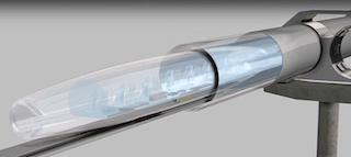 Hyperloop pods are intended to travel at the speed of sound. Image credit: HTT.
