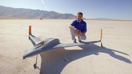 Dan Campbell from Aurora Flight Sciences says the UAV is believed to be the largest, fastest and most complex 3D-printed aircraft yet produced. Image source: Stratasys