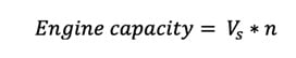 Combustion engine capacity equation