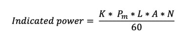 Combustion engine indicated power equation