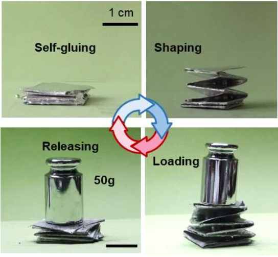 A multifunctional origami structure built by the liquid metal-treated paper. Source: Cell Reports Physical Science/Yuan et al.